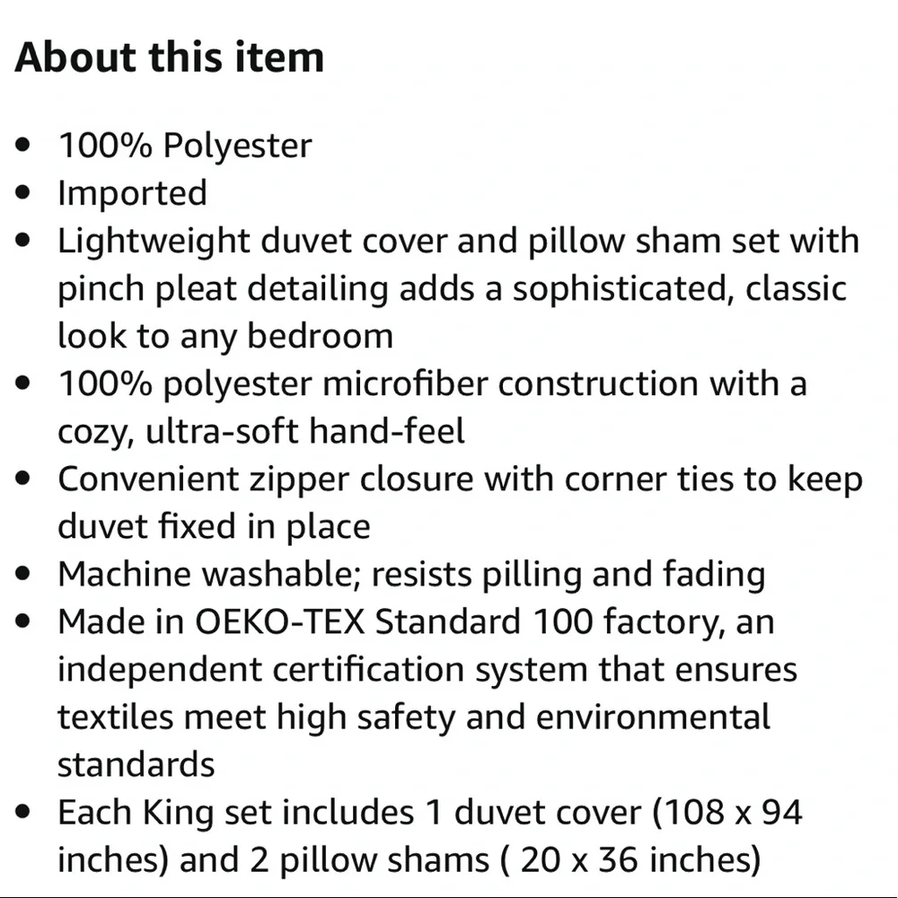 Luxury Home | New! ✨ Blush Pink King Size Lightweight Pleated Duvet Cover Set