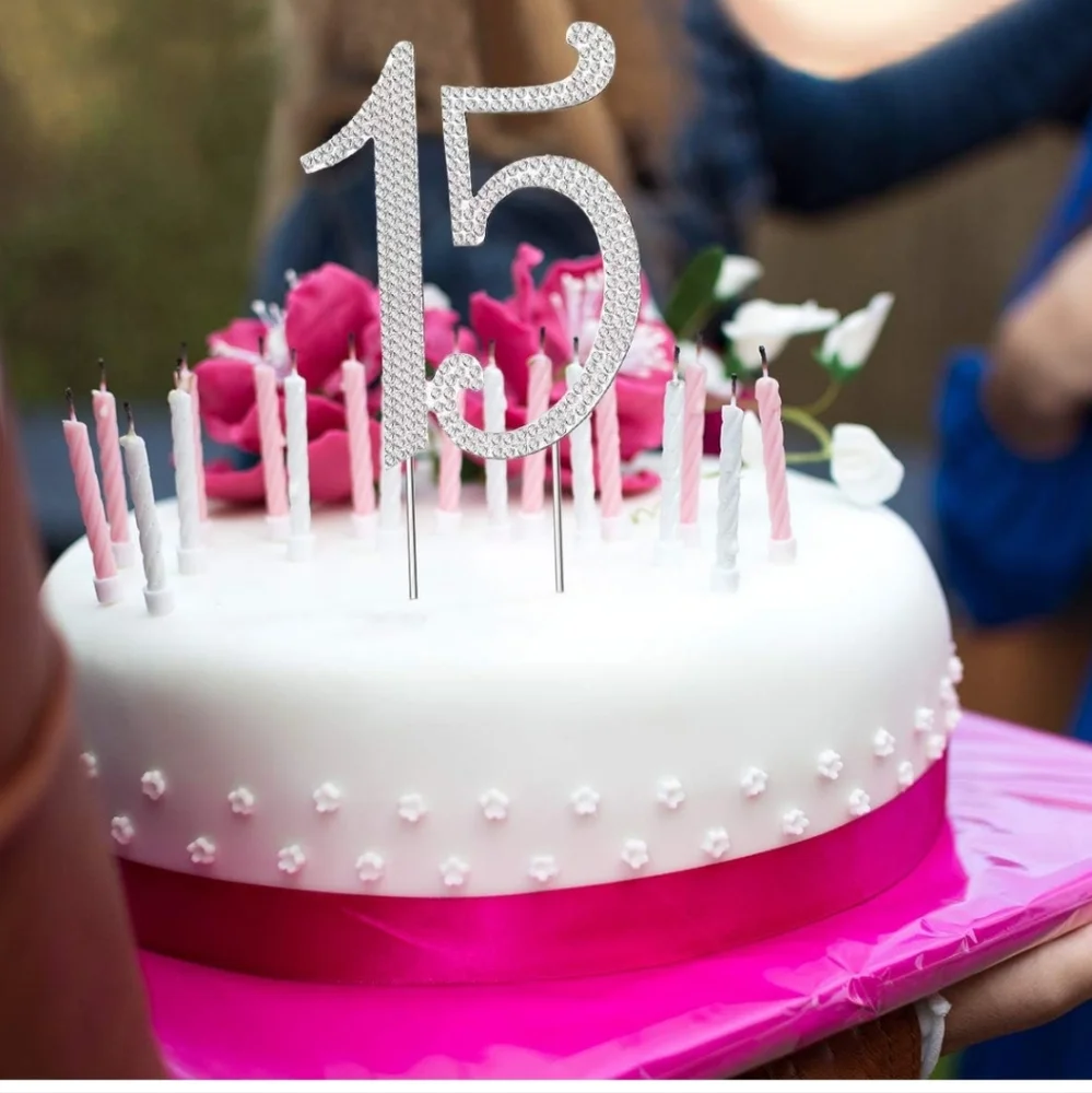 Cake topper alloy with rhinestones 