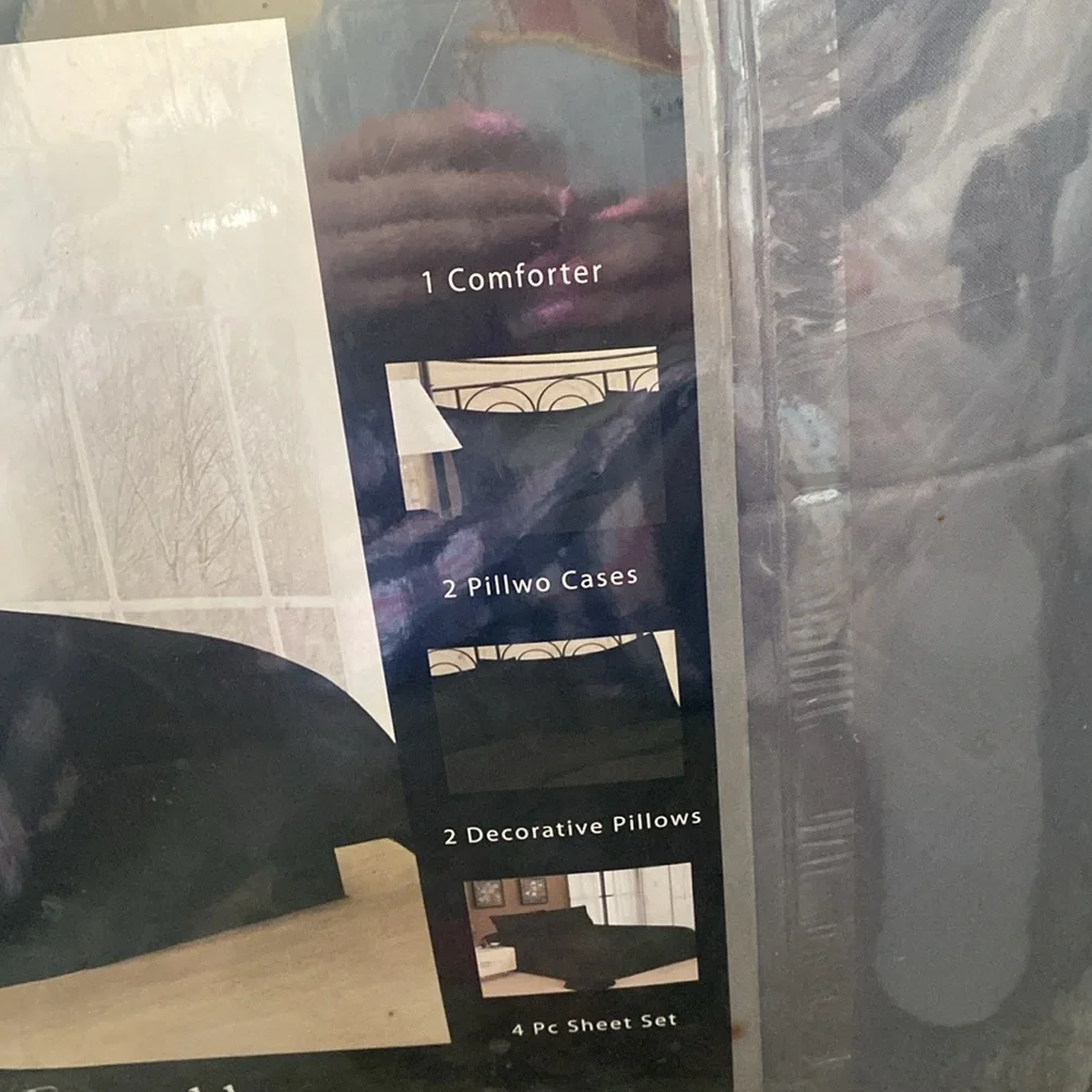 NWT hotel gray comforter sheet set queen