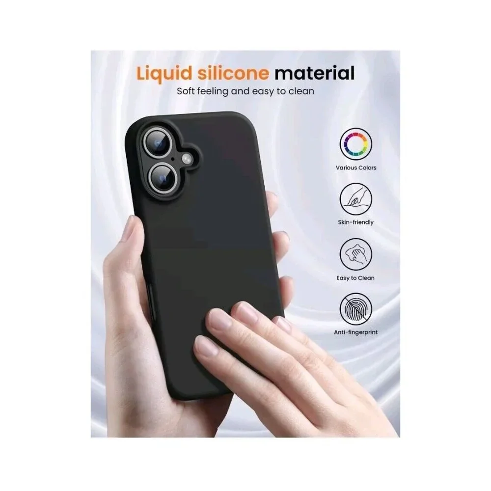 OuXul Designed for iPhone 16 Case,Shockproof Liquid Silicone Protective Phone Ca
