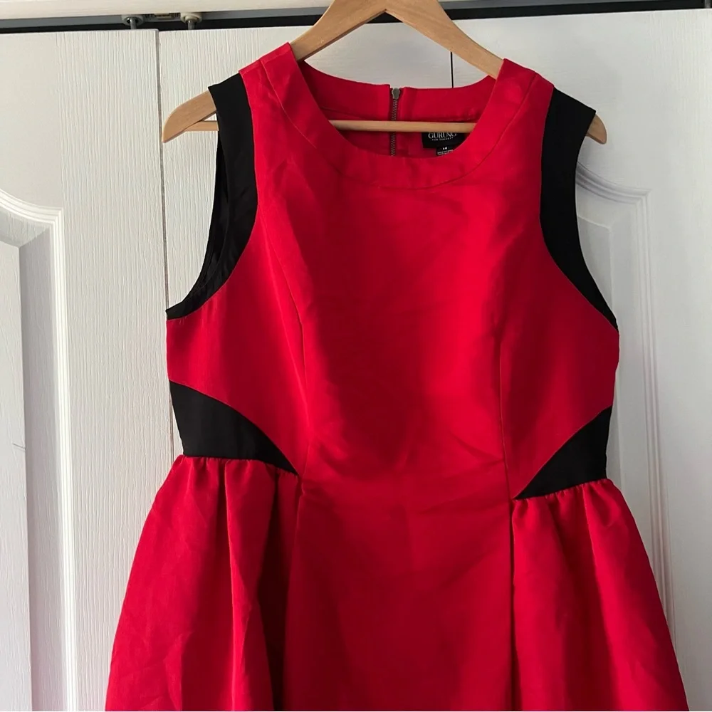 Prabal Gurung for Target Red Sleeveless Dress Black Accents Size 14