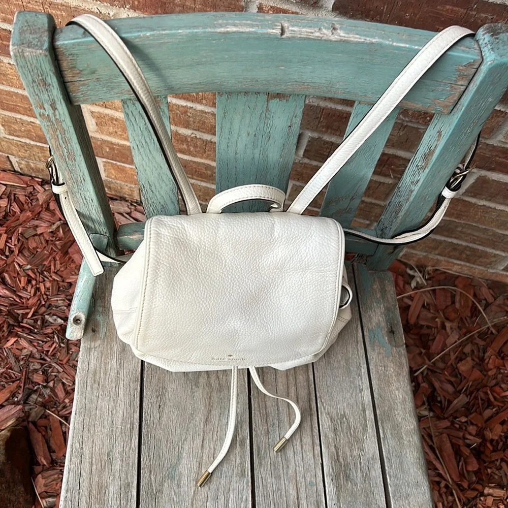 Kate Spade Cream Backpack with Drawstring Closure