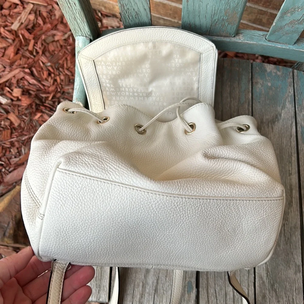 Kate Spade Cream Backpack with Drawstring Closure