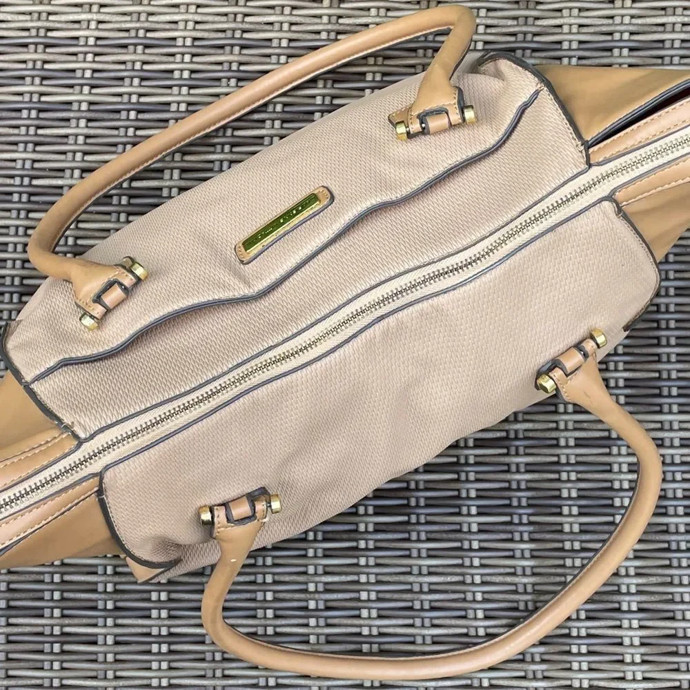 Adrienne Vittadini Beige Tan Laptop Tote Bag