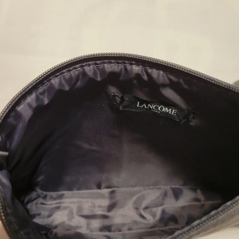 Lancome Charcoal Cosmetic Bag with Pom Pom