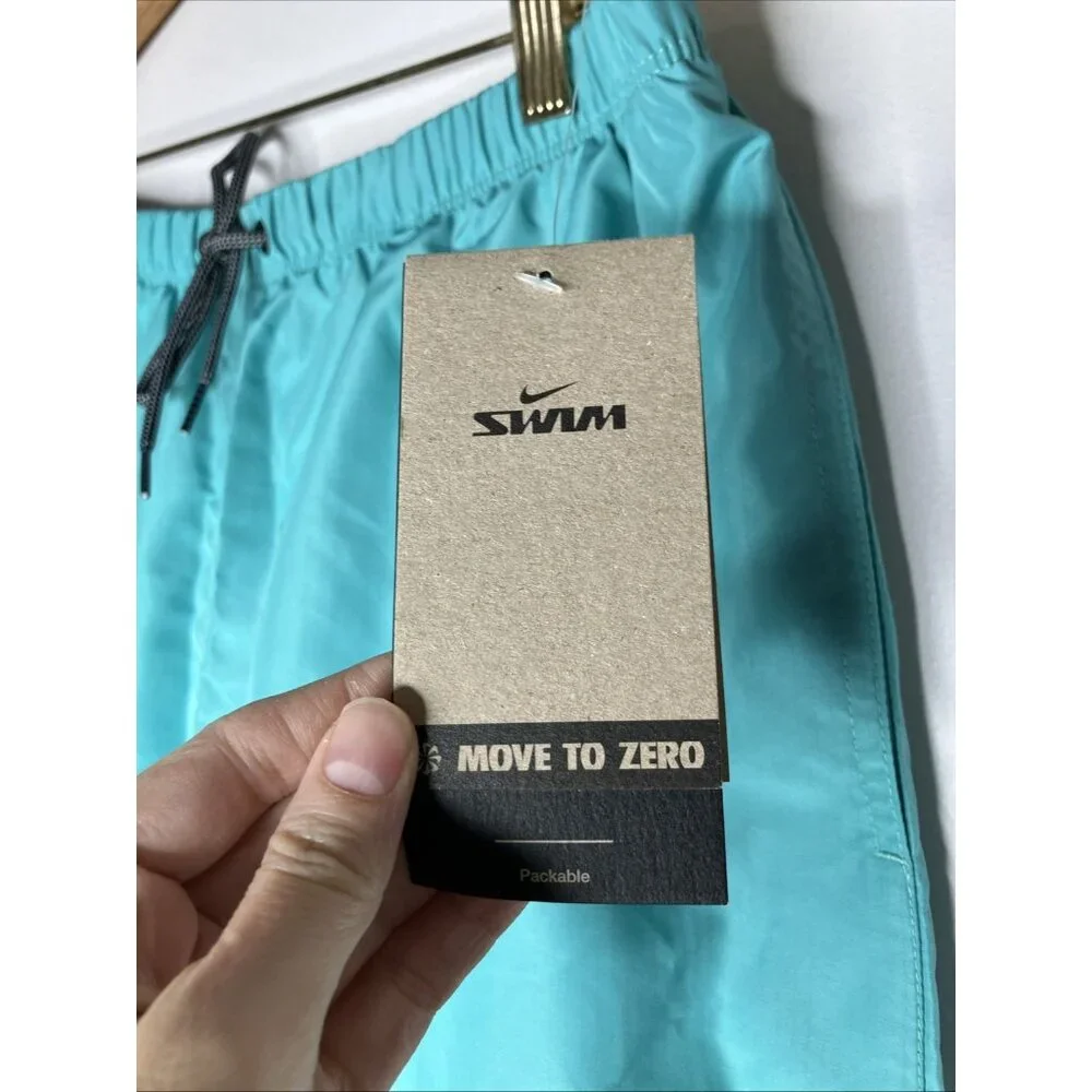 Nike Swim Men's Large Teal Trunks Shorts Lined New