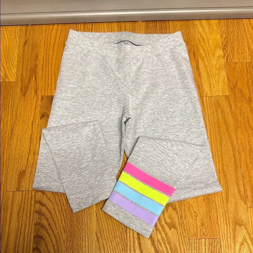 The Children's Place Gray Leggings with Bright Stripes