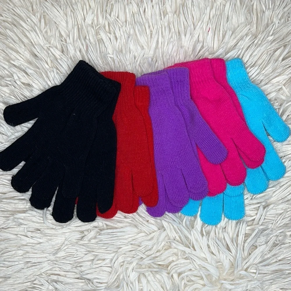Girls 5 Pack Winter Gloves