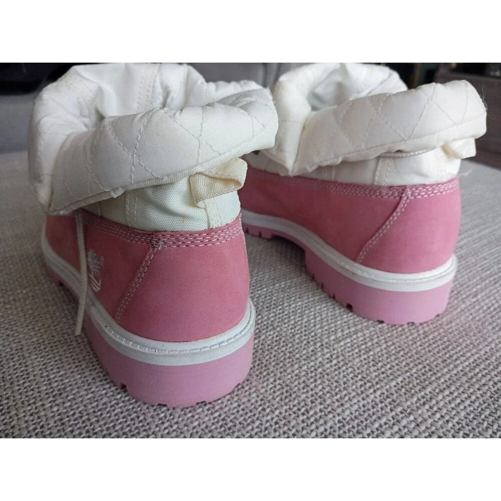 Vintage TIMBERLAND Roll Top Pink/White Juniors 6 US (EU 38) Boots | NEW in BOX