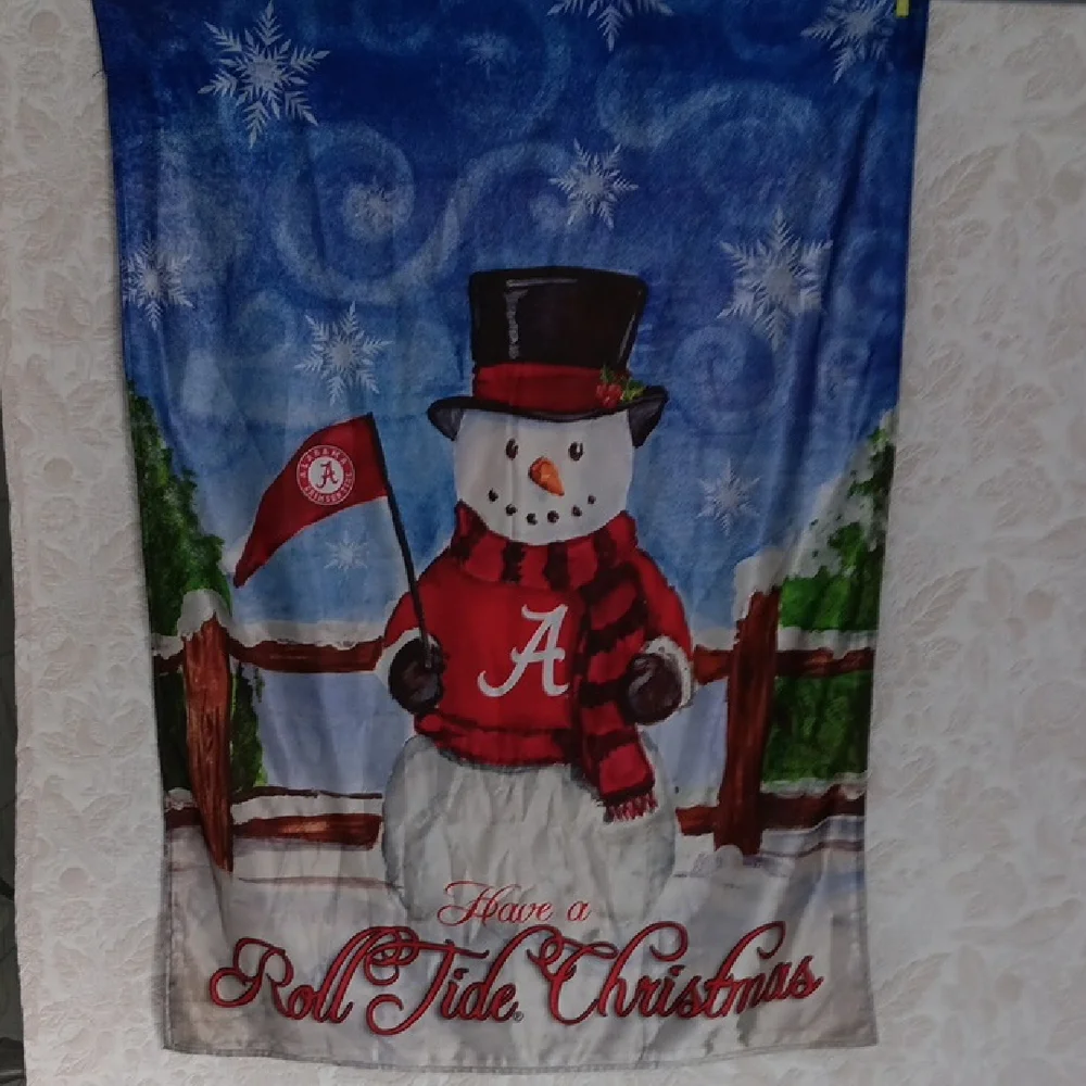ALABAMA CRIMSON TIDE Snowman Holiday Banner