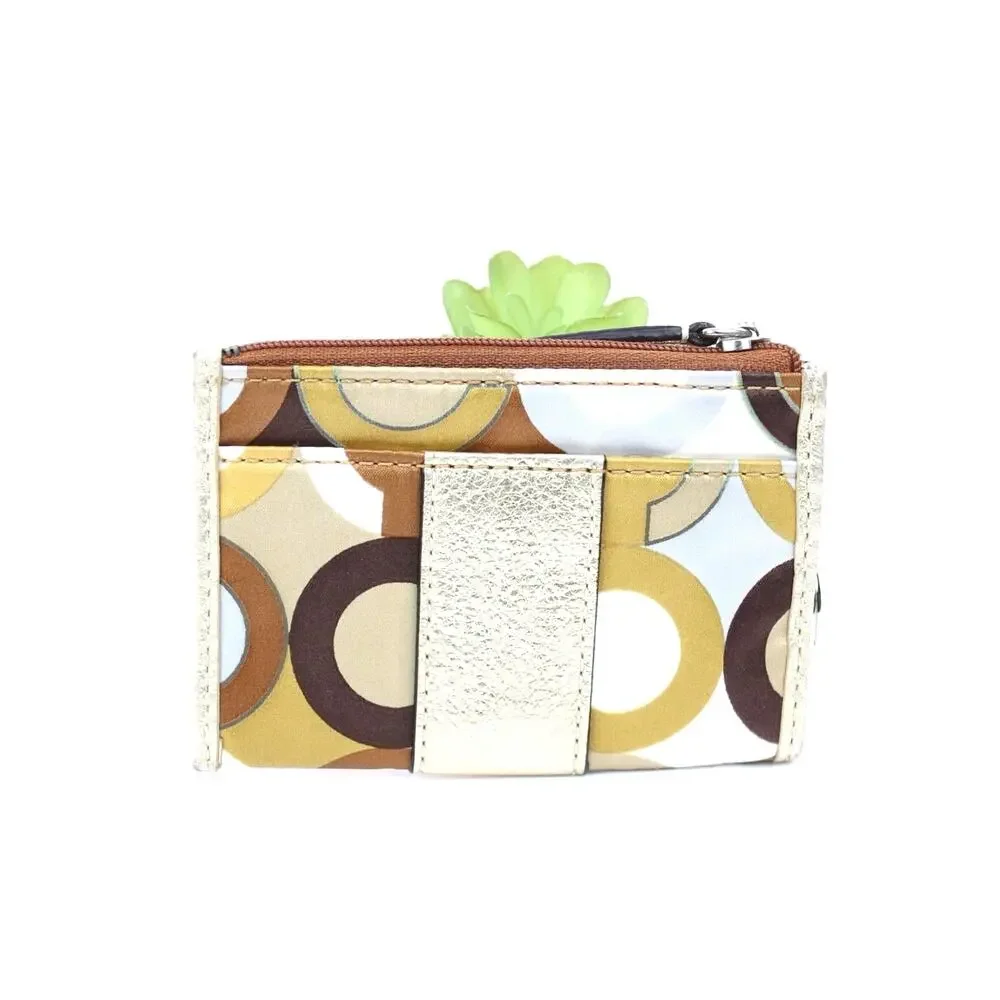 Coach Multicolor Pattern Zip Coin Wallet