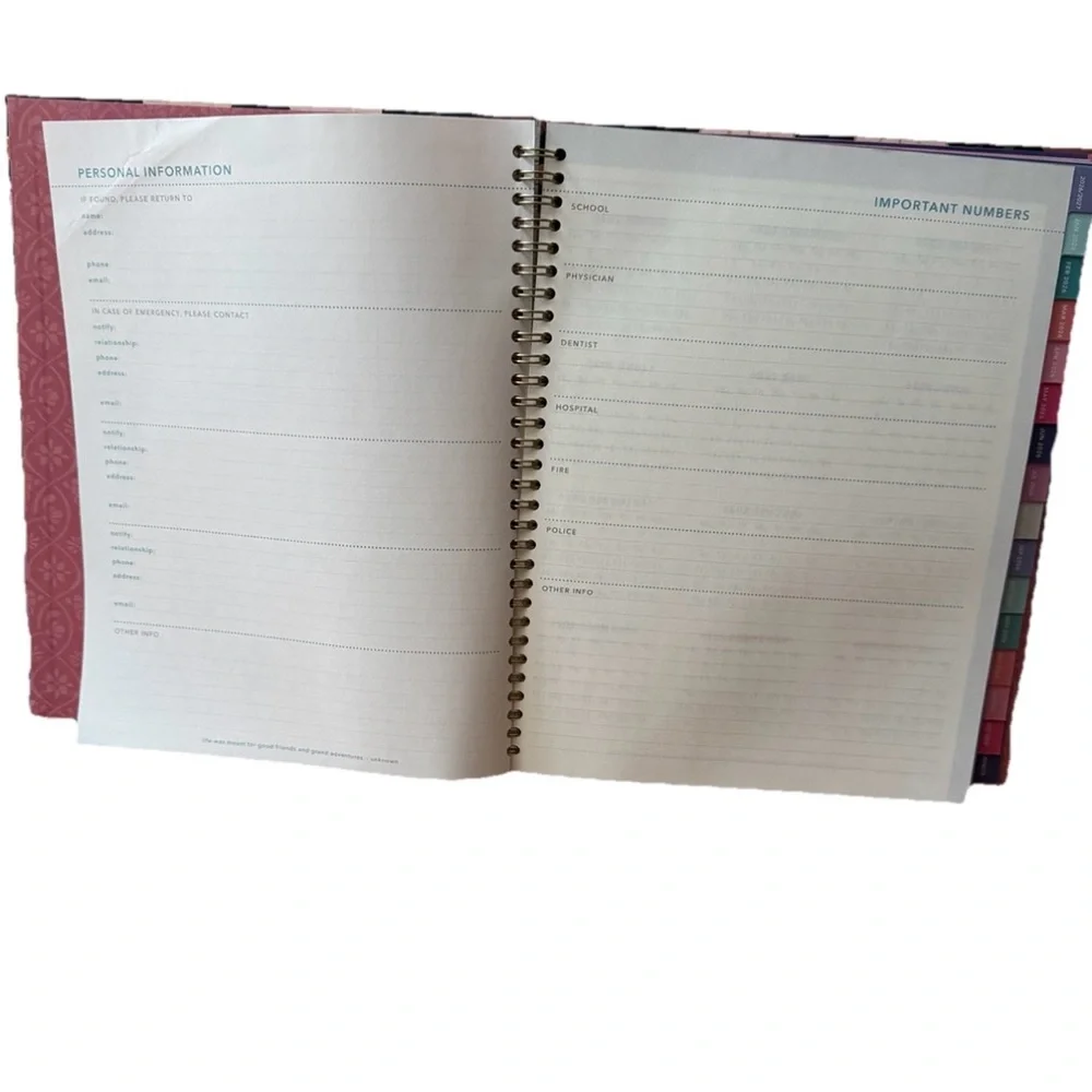 Clementine Paper inc 12-month Large Size Planner Pink Jan- Dec 2026 Hard
