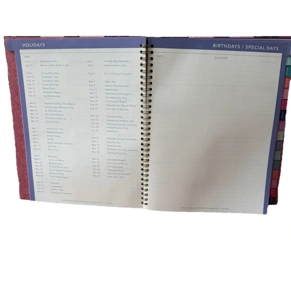 Clementine Paper inc 12-month Large Size Planner Pink Jan- Dec 2026 Hard