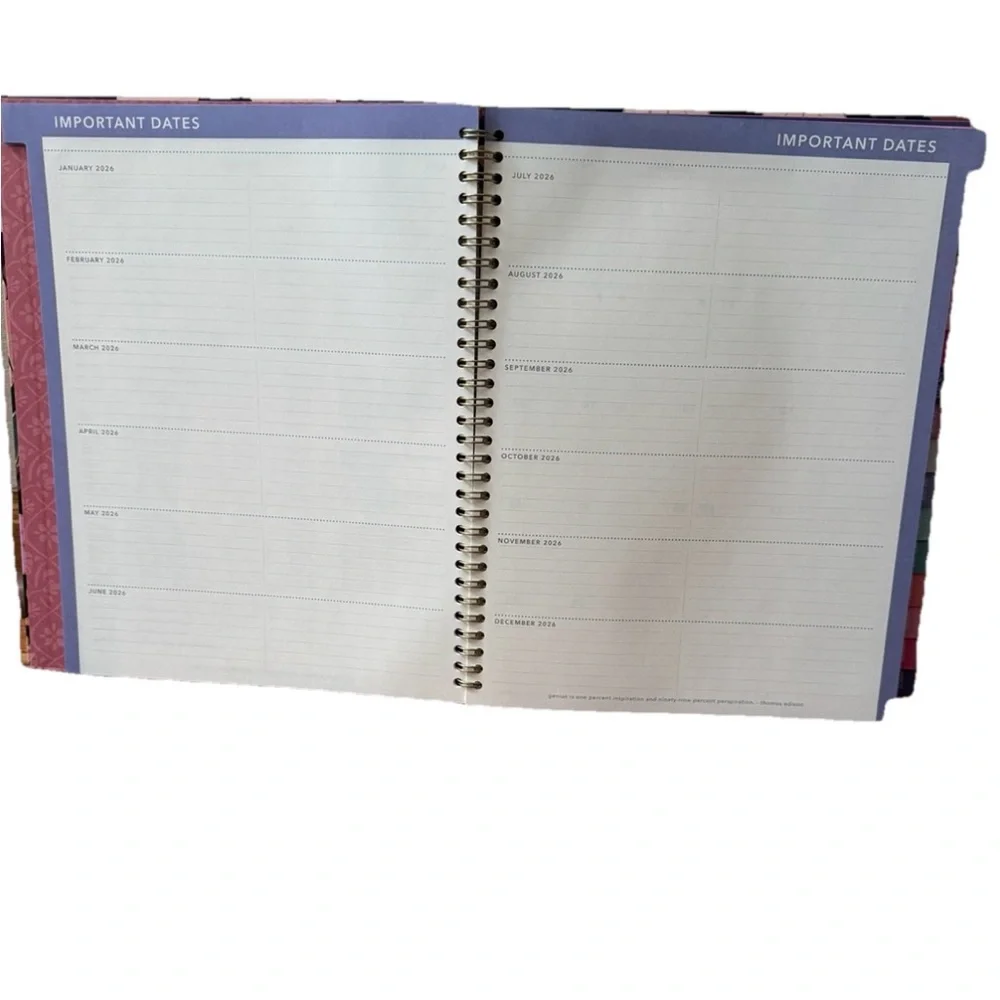 Clementine Paper inc 12-month Large Size Planner Pink Jan- Dec 2026 Hard