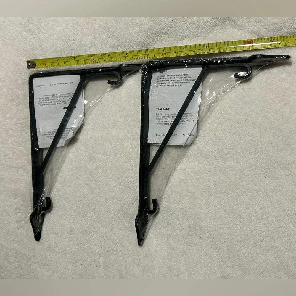 2 new IKEA KROKSHULT bracket black shelf home diy metal home decor wall hangin