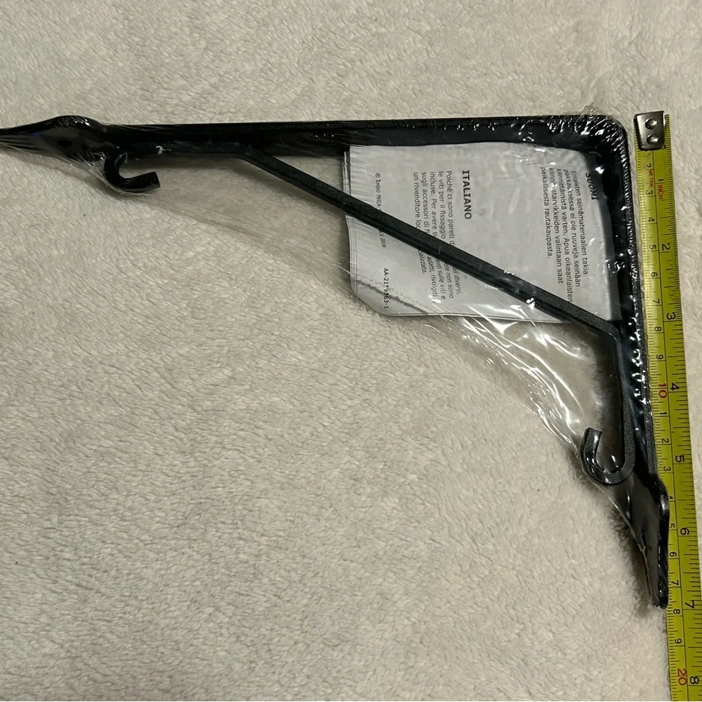 2 new IKEA KROKSHULT bracket black shelf home diy metal home decor wall hangin