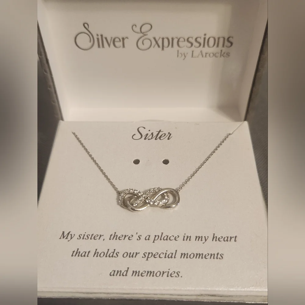 Expressions Sister Infinity Necklace - Silver Plated