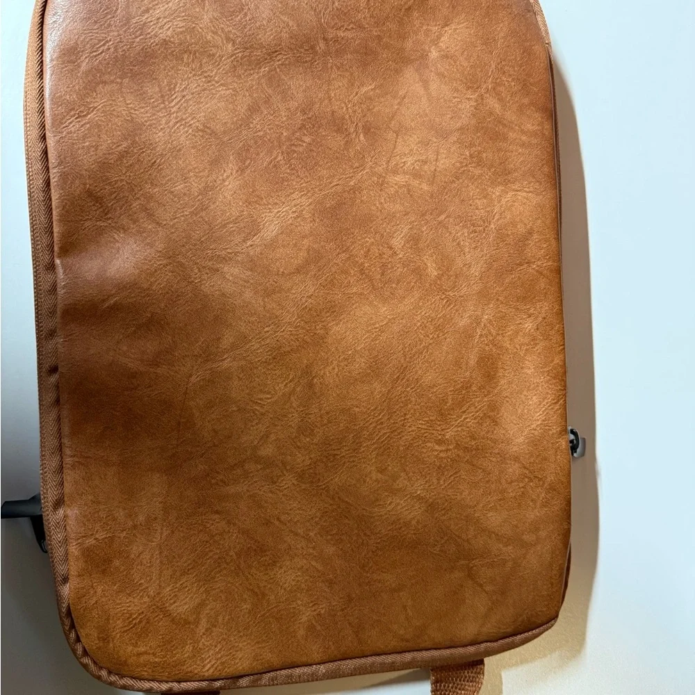 Brown and Black Faux Leather Packing Cube