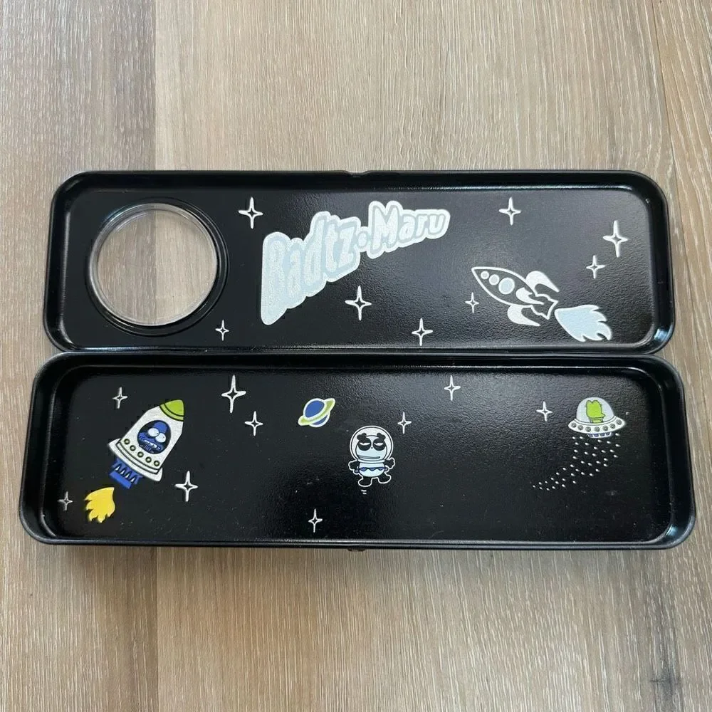 Vintage 1997 Sanrio Planet Patrol Alien Daba Black Pencil Case Tin
