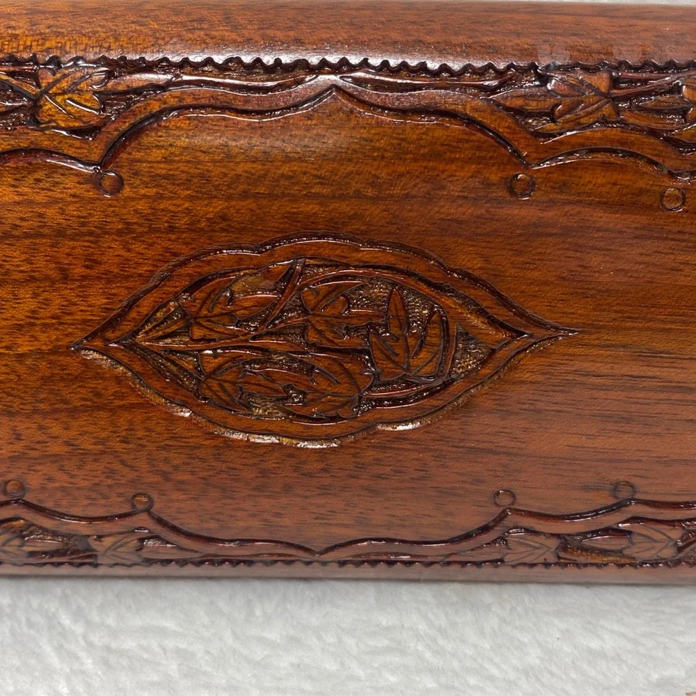 Vintage Carved Wood Steak Knives Set with Box, Antique Serving Knives, Set of‎ 6