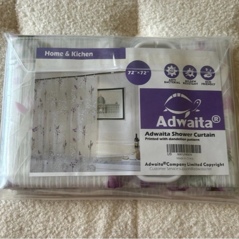 Home and Kitchen Purple Shower Curtain