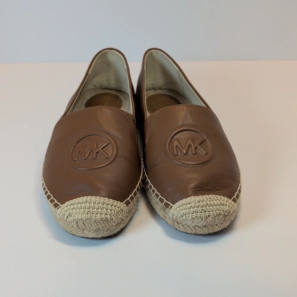 MICHAEL Michael Kors Brown Leather Espadrille Flats Size 6