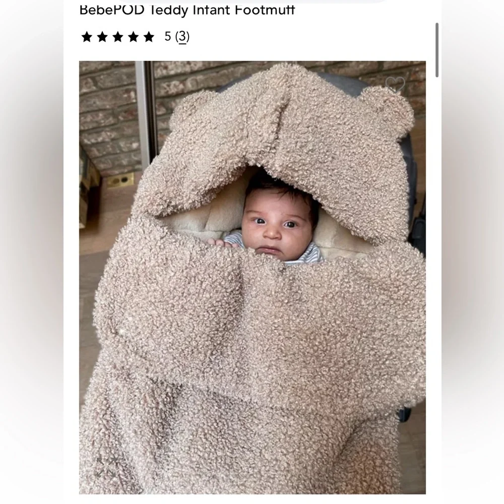 7AM Enfant BebePOD Teddy Infant Footmuff Color: Oatmeal Size: 0-9 months