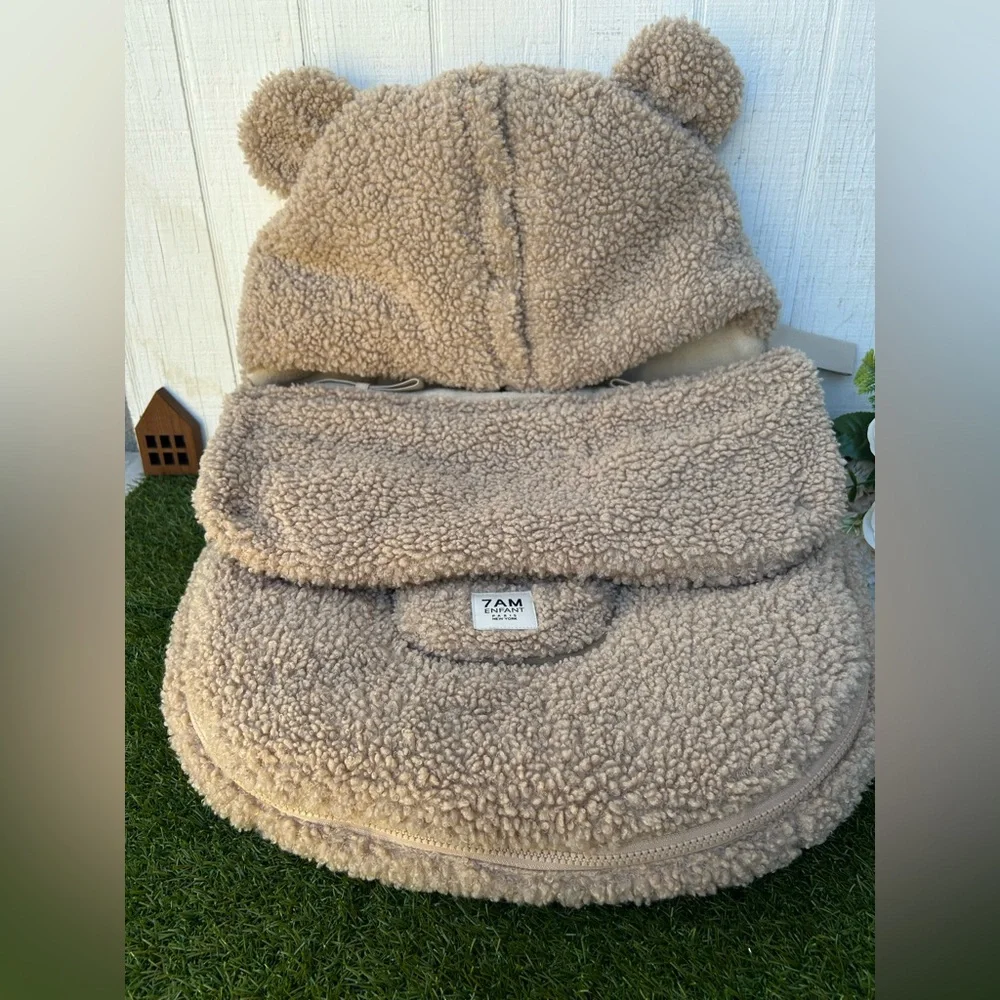 7AM Enfant BebePOD Teddy Infant Footmuff Color: Oatmeal Size: 0-9 months
