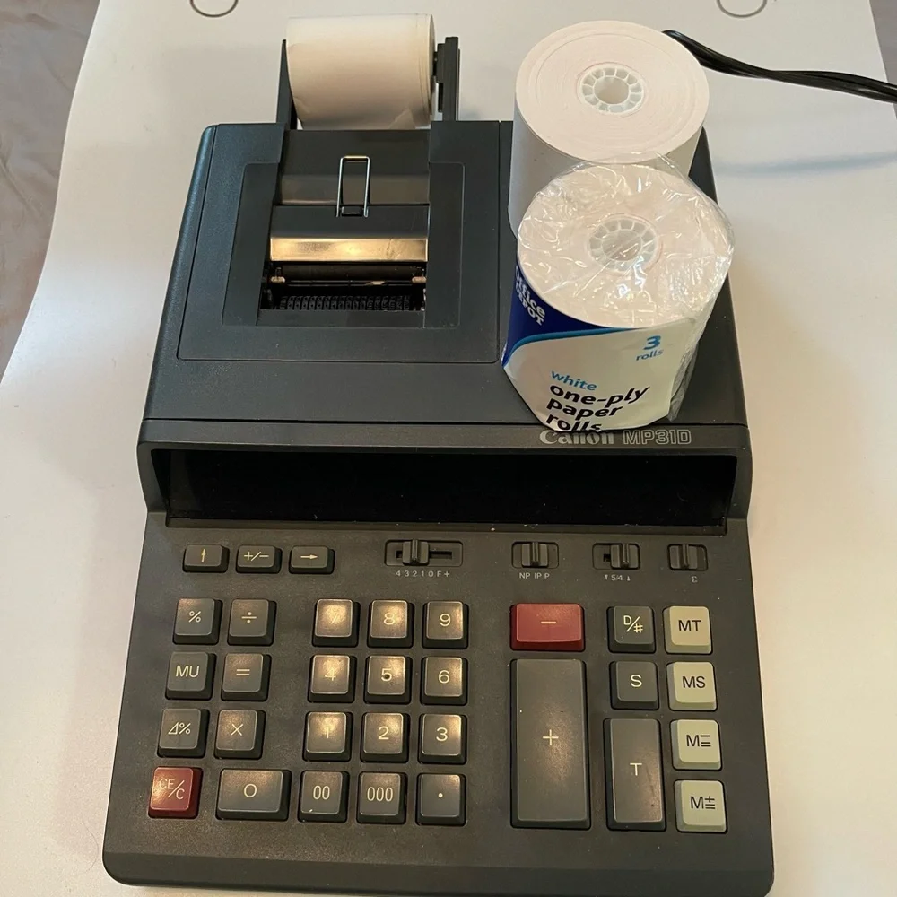 Canon MP31D VTG Printing Desktop Equip Adding Machine Calculator 3 Rolls Paper