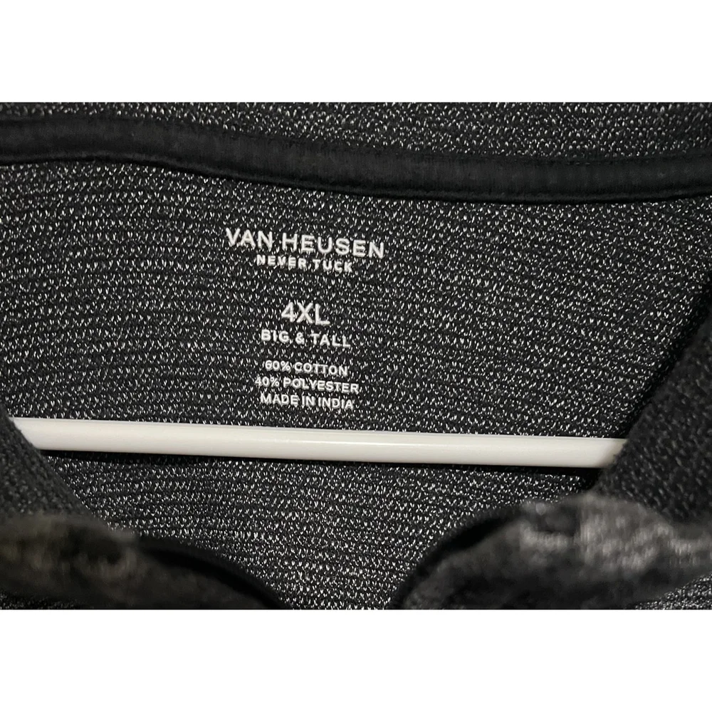Van Heusen Pullover Shirt Men’s 4XL Gray Big & Tall 1/4 Zip Never Tuck Sweater