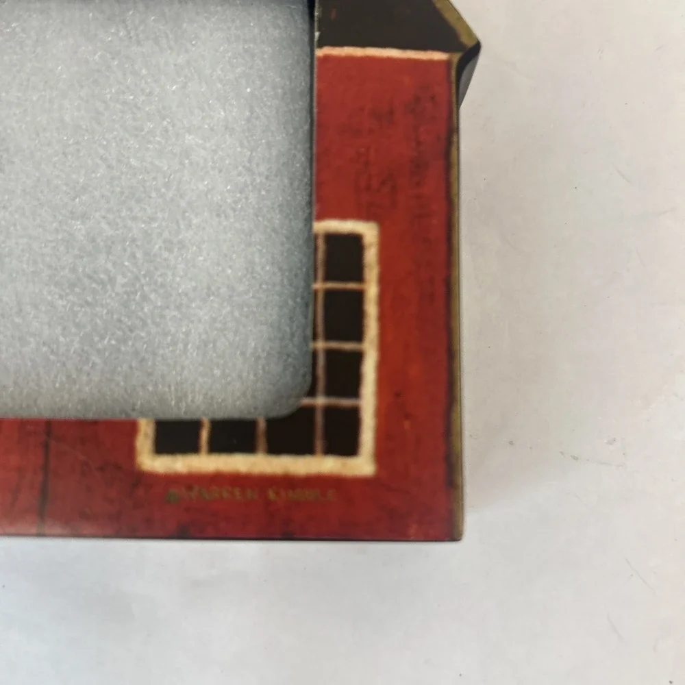 Warren Kimble Baker SchoolHouse Photo Frame Fetco folk Primitive Country