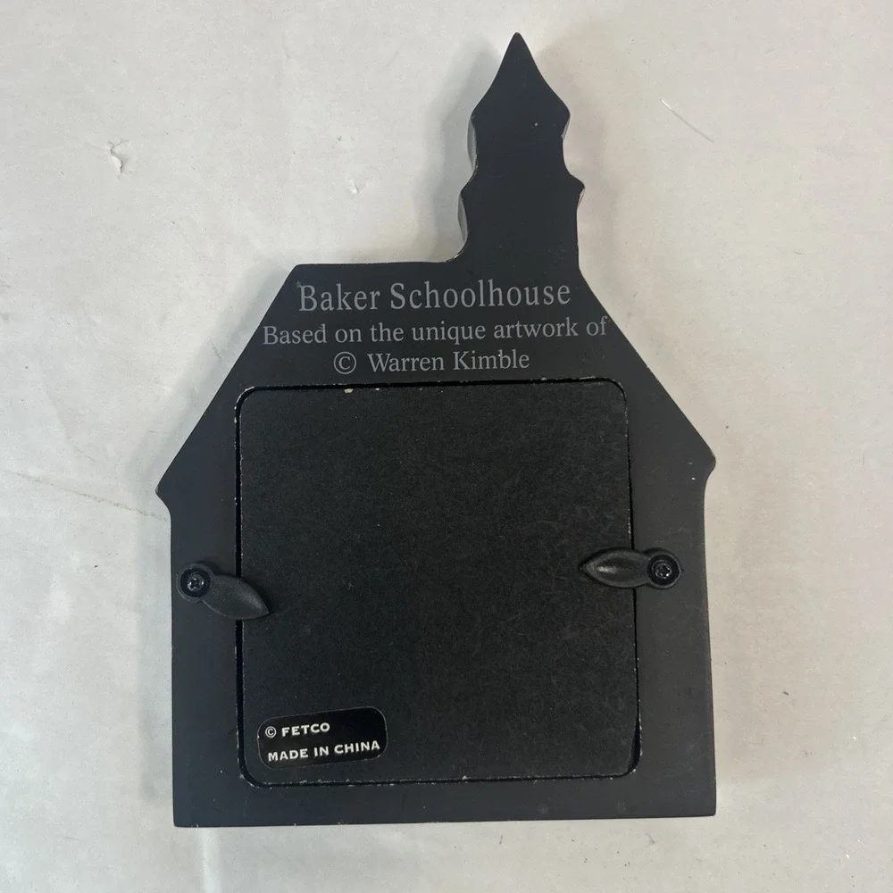 Warren Kimble Baker SchoolHouse Photo Frame Fetco folk Primitive Country