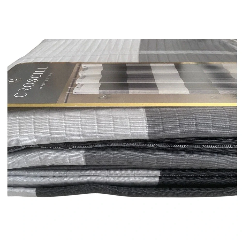 Croscill Fairfax‎ Fabric Shower Curtain Black/Gray 72