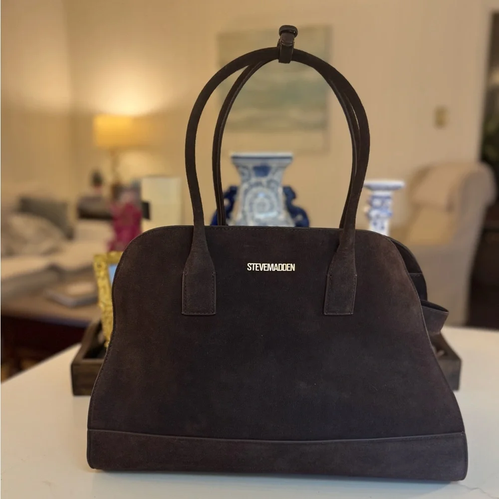 🤎 MARGAUX STEVE MADDEN HEIDEE LEATHER BROWN SUEDE BAG!