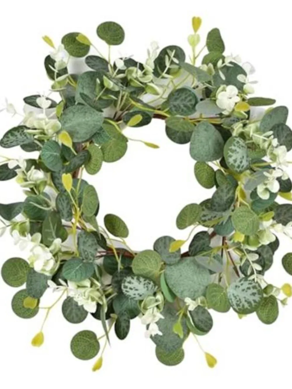 Artificial Green Eucalyptus Wreaths 14'' Spring Summer Eucalyptus Leaf