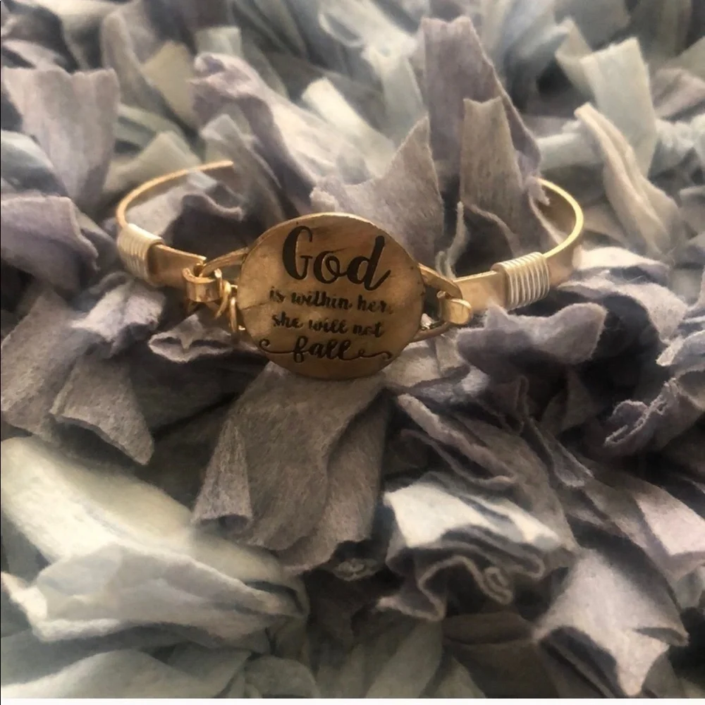 Inspirational gold toned bracelet