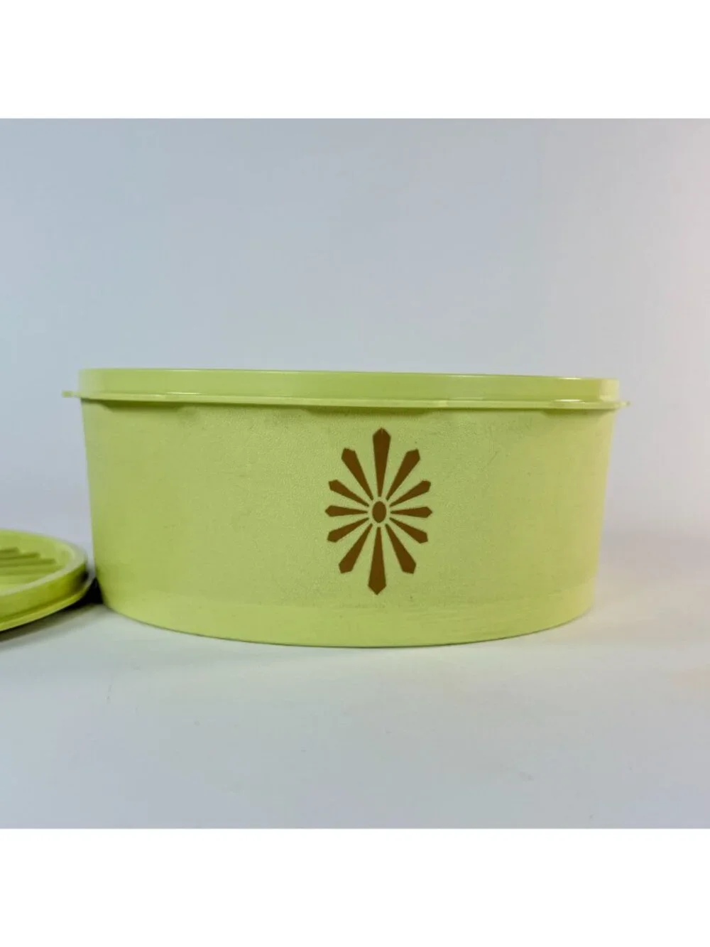 Vintage Tupperware Sunburst Servalier Canister 1204-5 Yellow Lid Storage