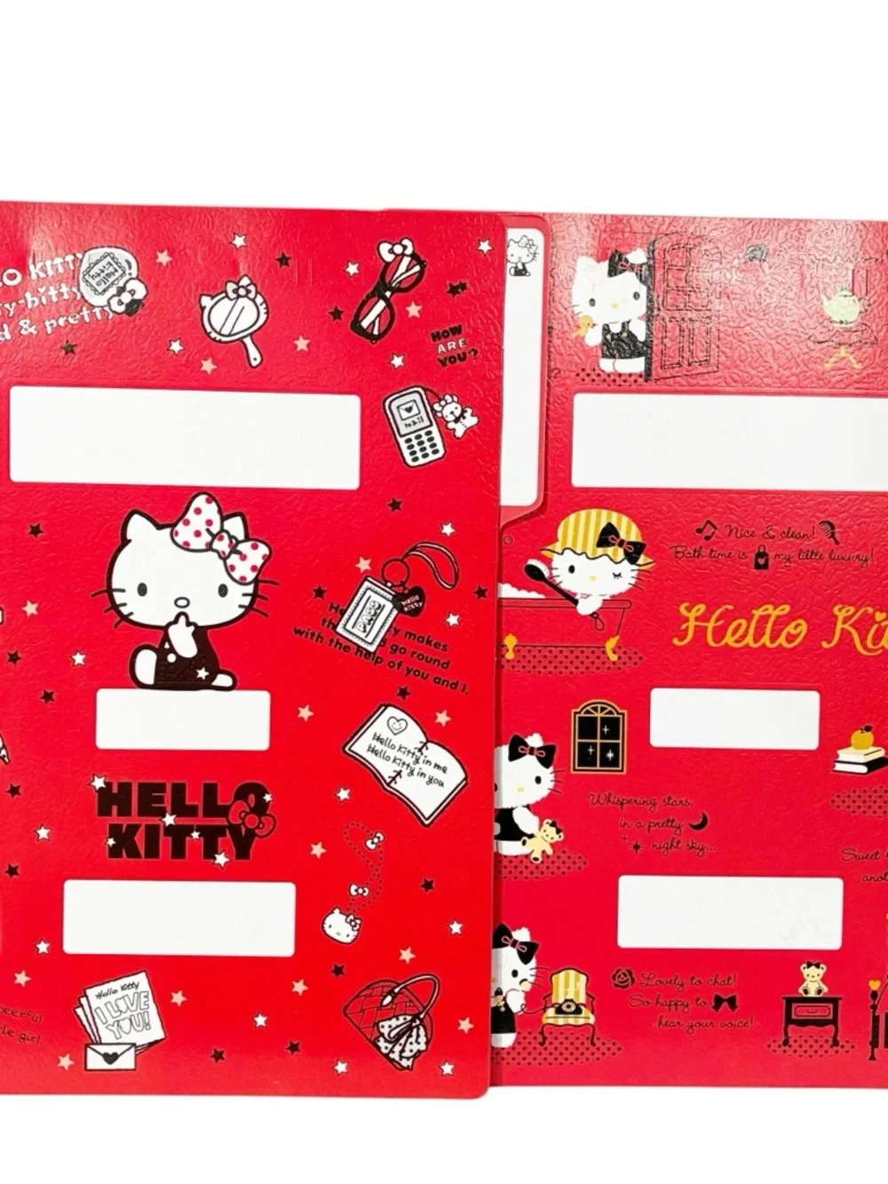 Sanrio Hello Kitty Pink Red Folder Bundle Lot School Office