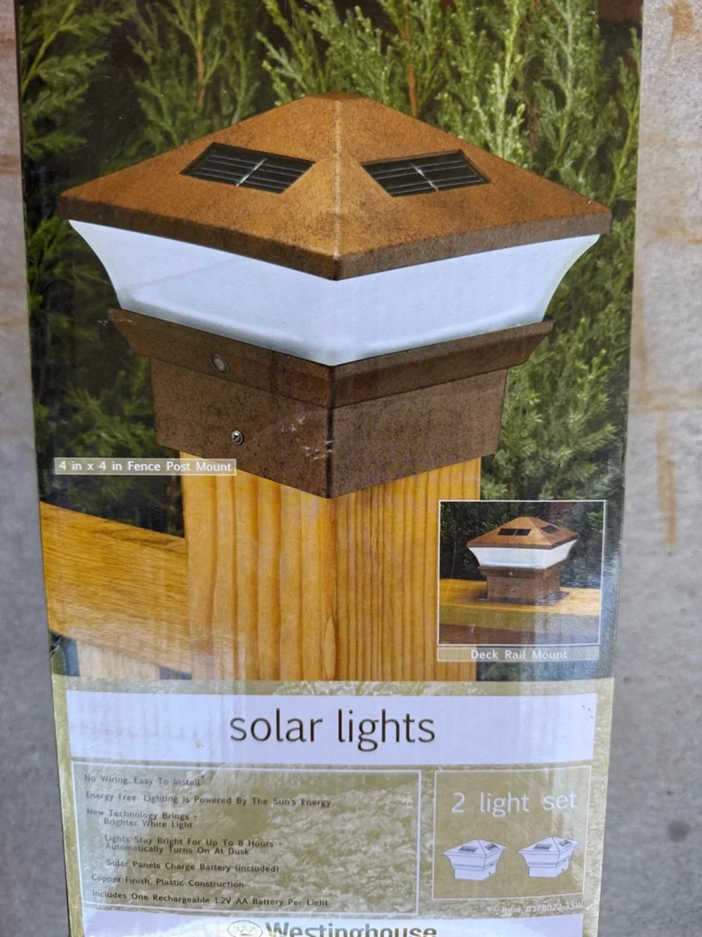 Westinghouse Solar Post Cap Light in Brown - 2 Light Set