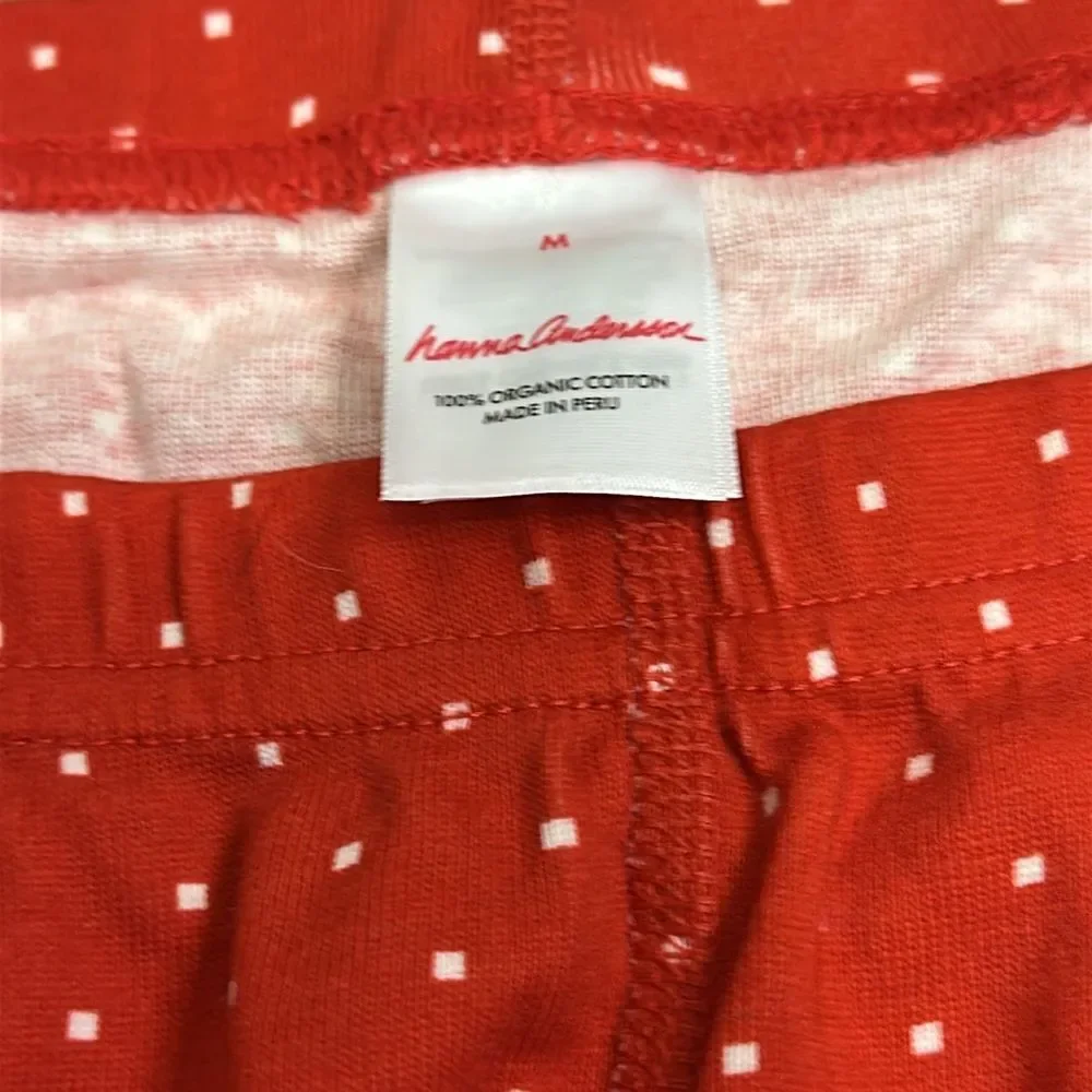 Hanna Andersson Heritage Fair Isle Red Long John PJ Pajama Pant Medium