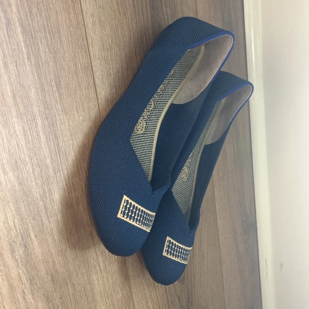 Rothy's The Flats in Blue Holiday Licorice Women's Size 7‎