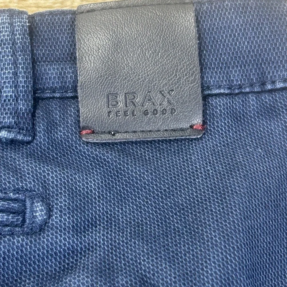 Brax Style Fabio In Mens Navy Blue‎ Cotton Lyocell Chino Pants Preppy Casual