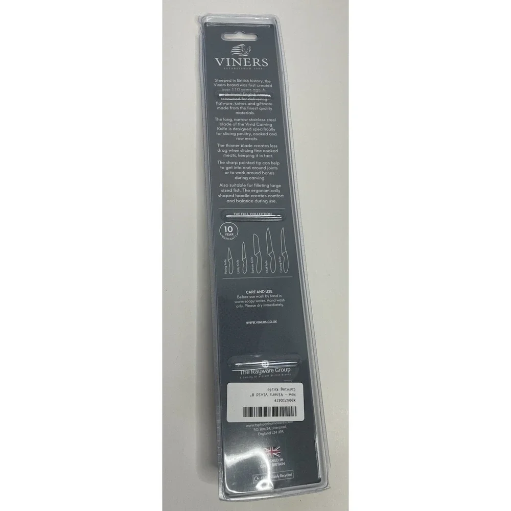 Viners‎ Vivid 8 Inch Carving Knife Stainless Steel Blade, Purple, NEW