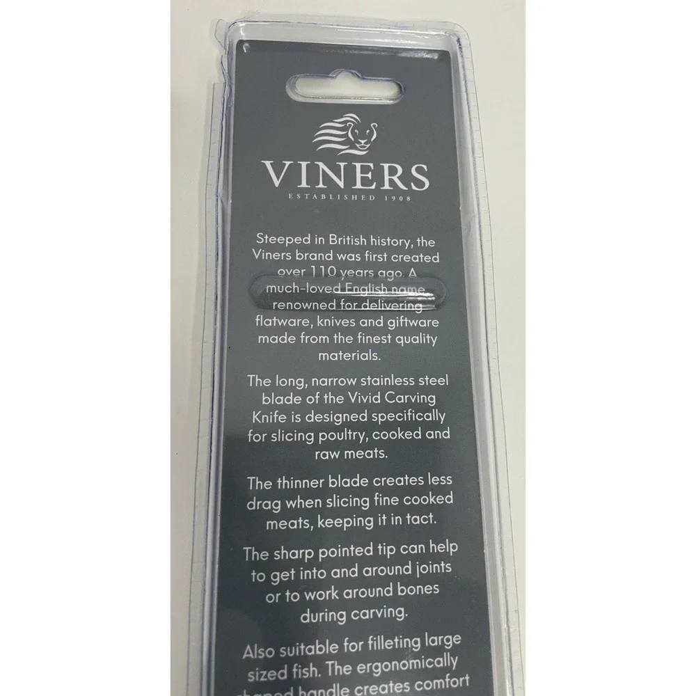 Viners‎ Vivid 8 Inch Carving Knife Stainless Steel Blade, Purple, NEW