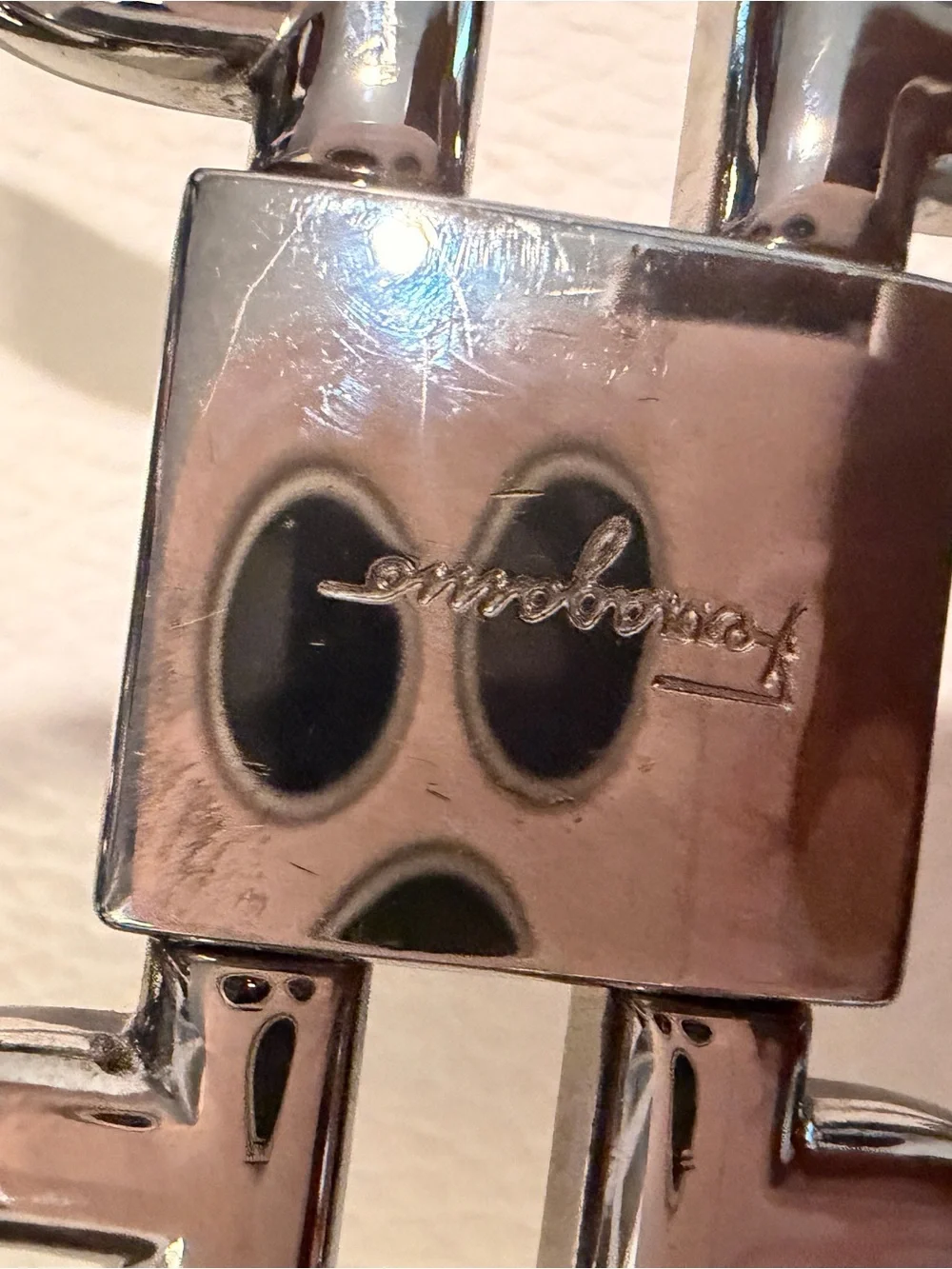 Salvatore Ferragamo Silver Gancini belt buckle