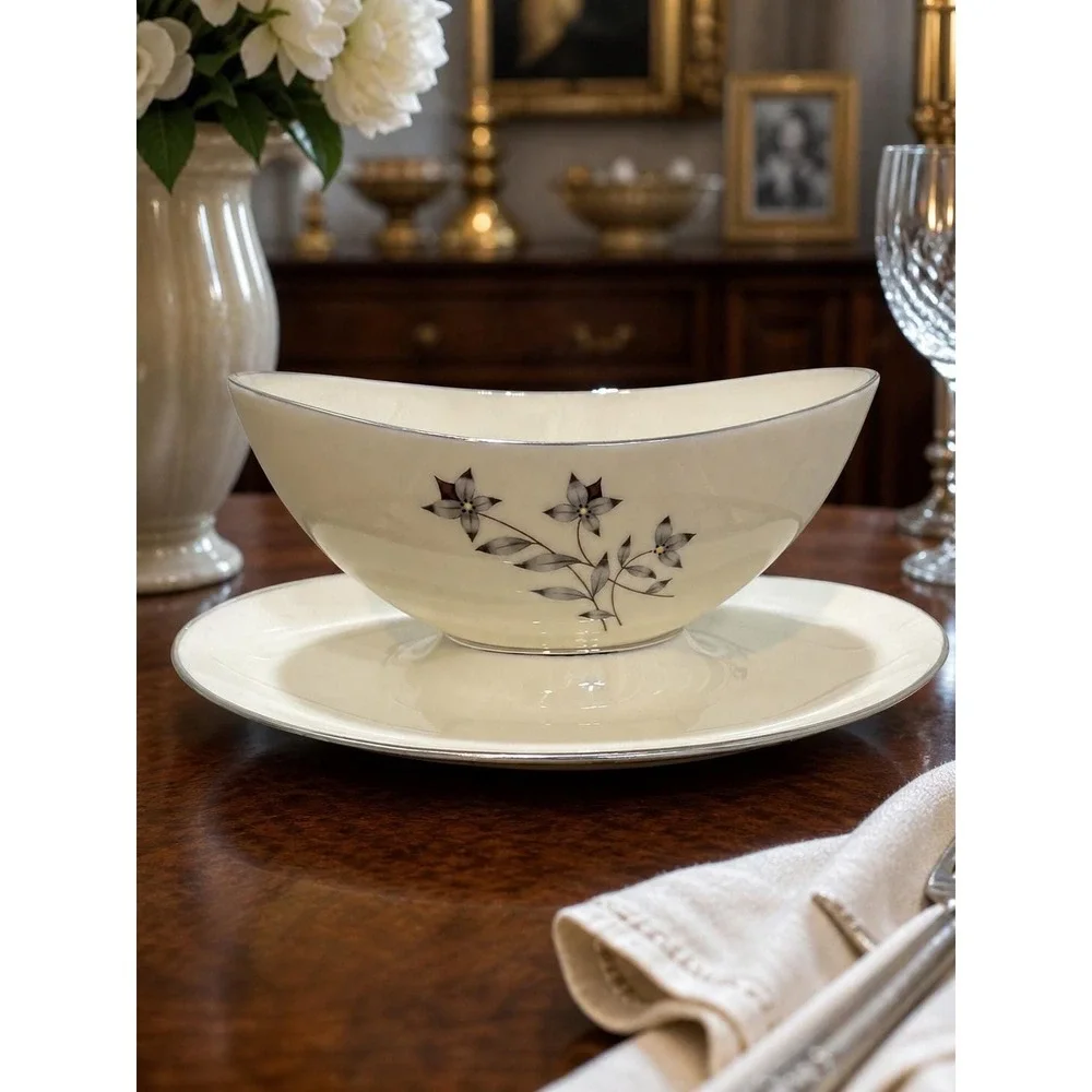 Vintage and Discontinued Lenox Princess Pattern Gravy Boat, Fantastic Condition