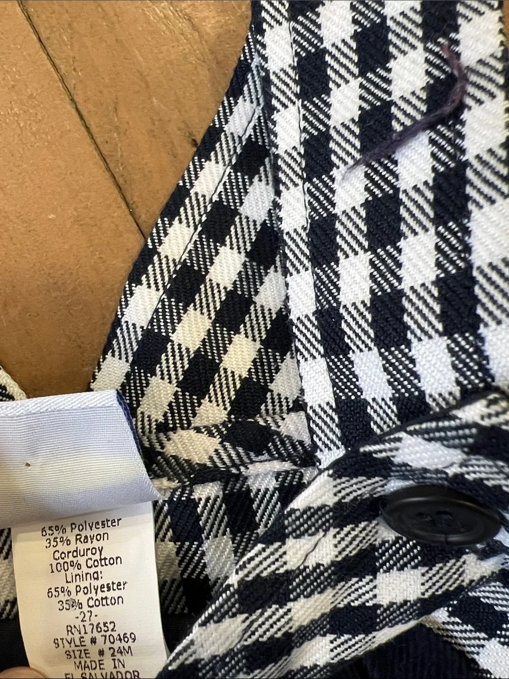 Florence Eiseman checkered plaid bear face overalls 24 months