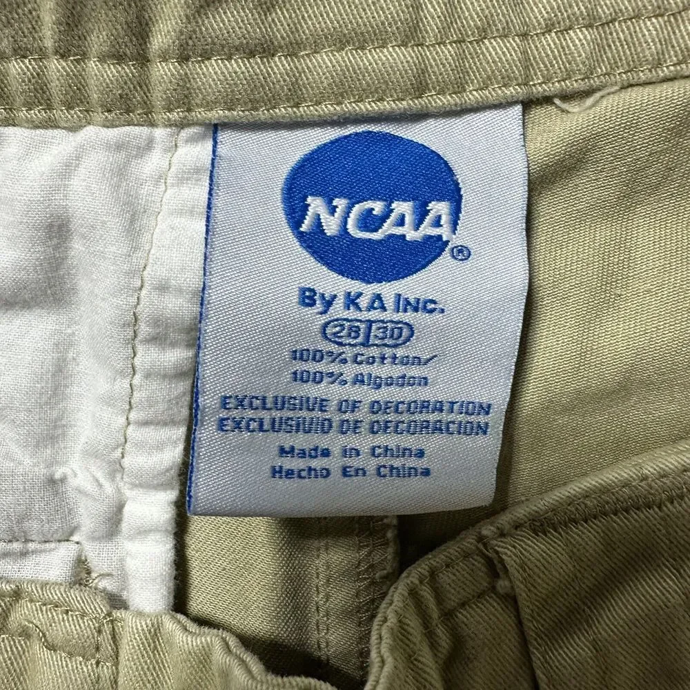 West Virginia Mountaineers Khaki CargoShorts Tan Brown WVU‎ Logo Size 28/30 Dad