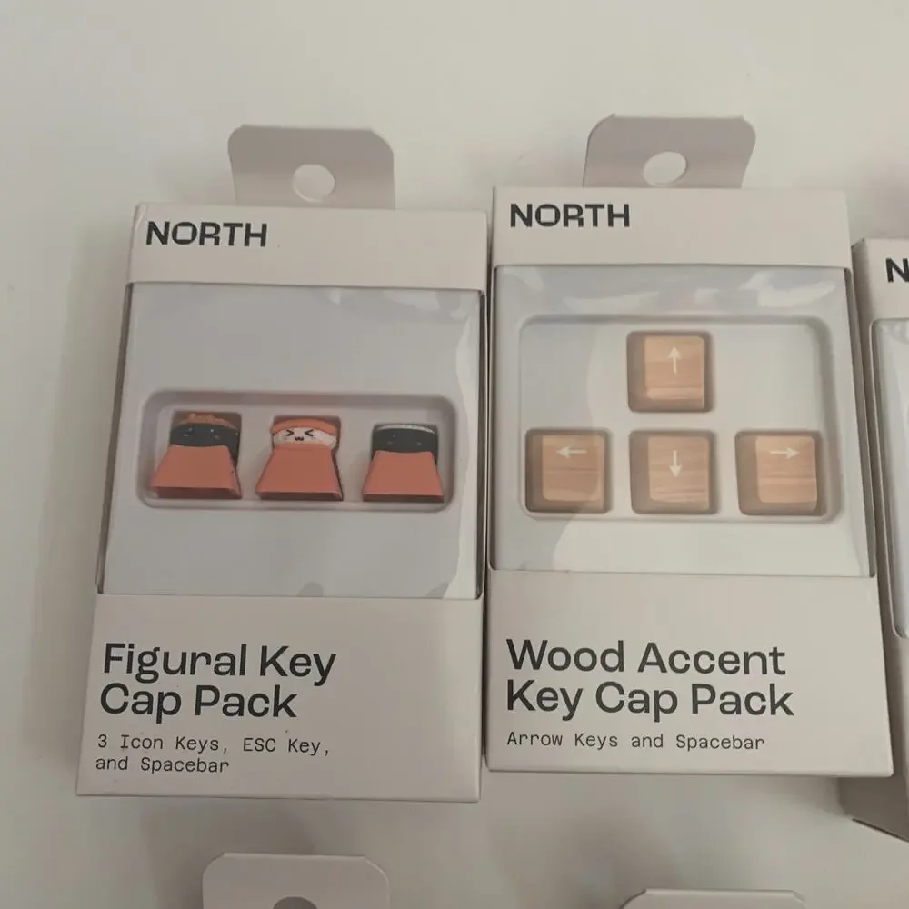 North Lot Of 6 Mechanical Keyboard Assoreted Caps Sets Figural key + wood Accent