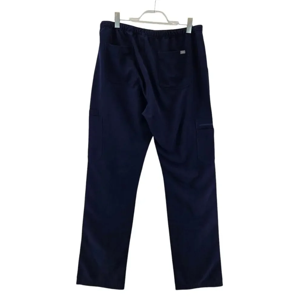 Figs Scrub Pants‎ Mens XL Tall Cairo Cargo Navy Blue Medical Dental Comfort